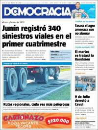 Portada de Diario Democracia (Argentina)