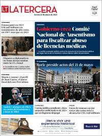 Portada de La Tercera (Chili)