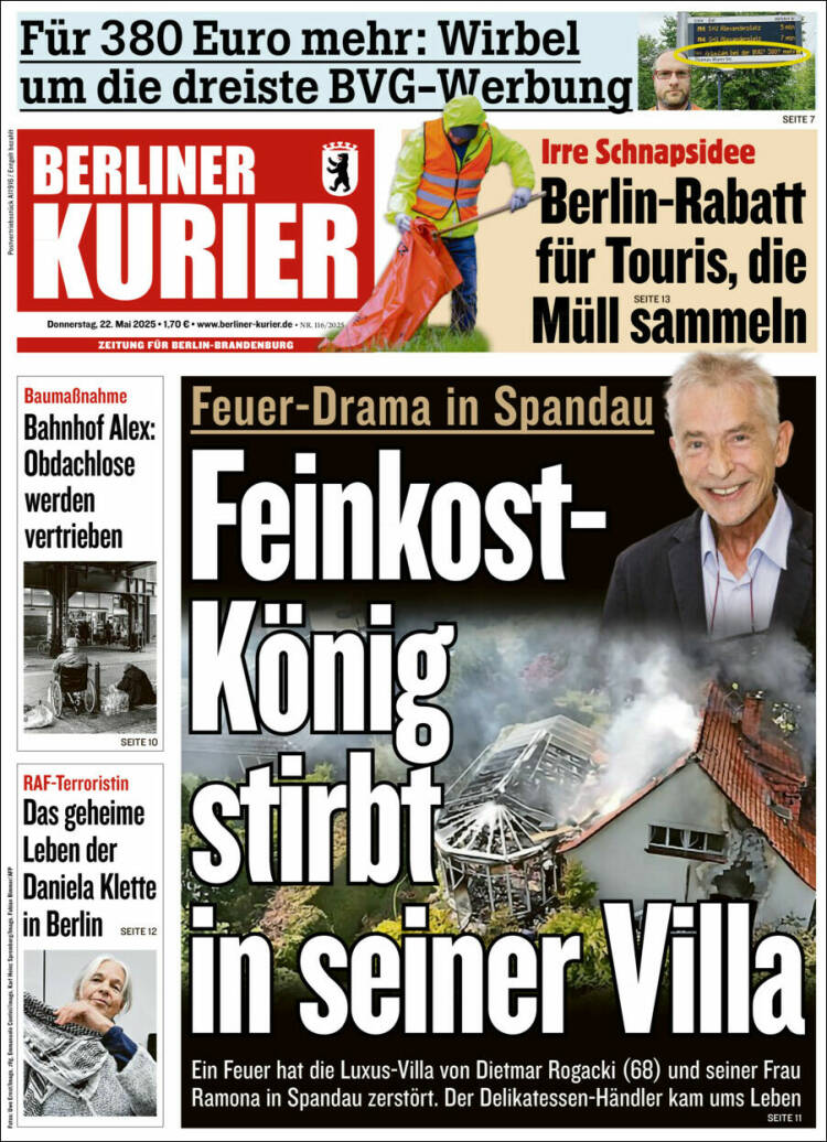 Portada de Berliner Kurier - Startseite BK (Allemagne)