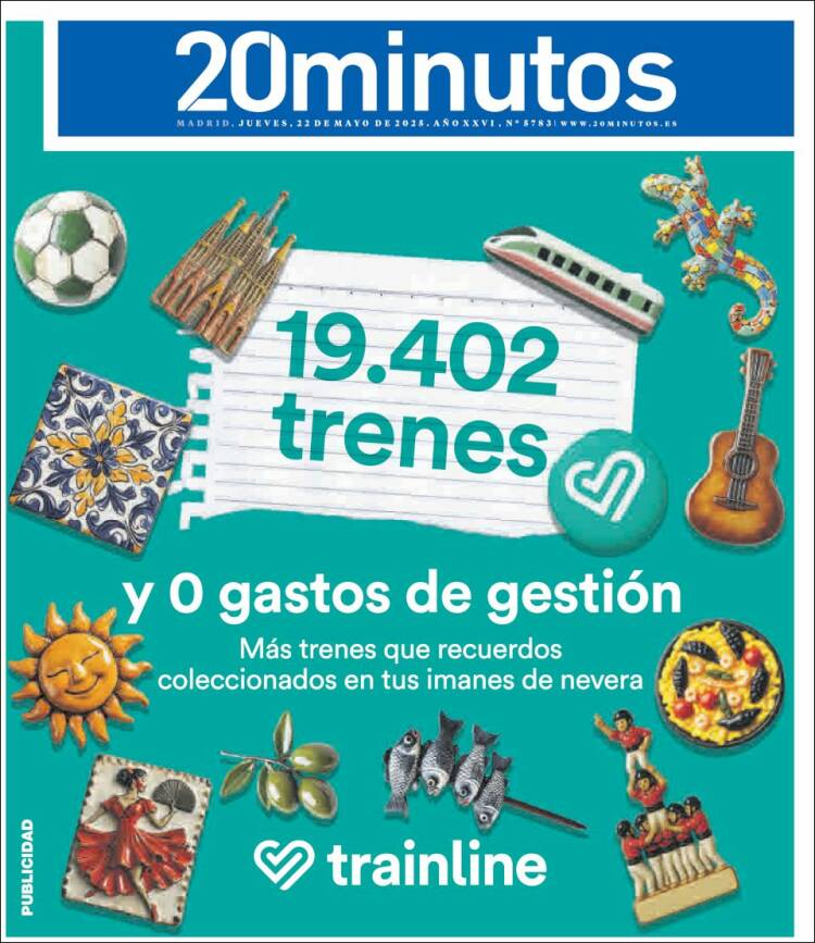 Portada de 20 Minutos - Madrid (España)