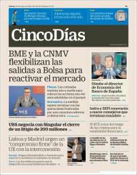 Portada de Cinco Días (Espagne)
