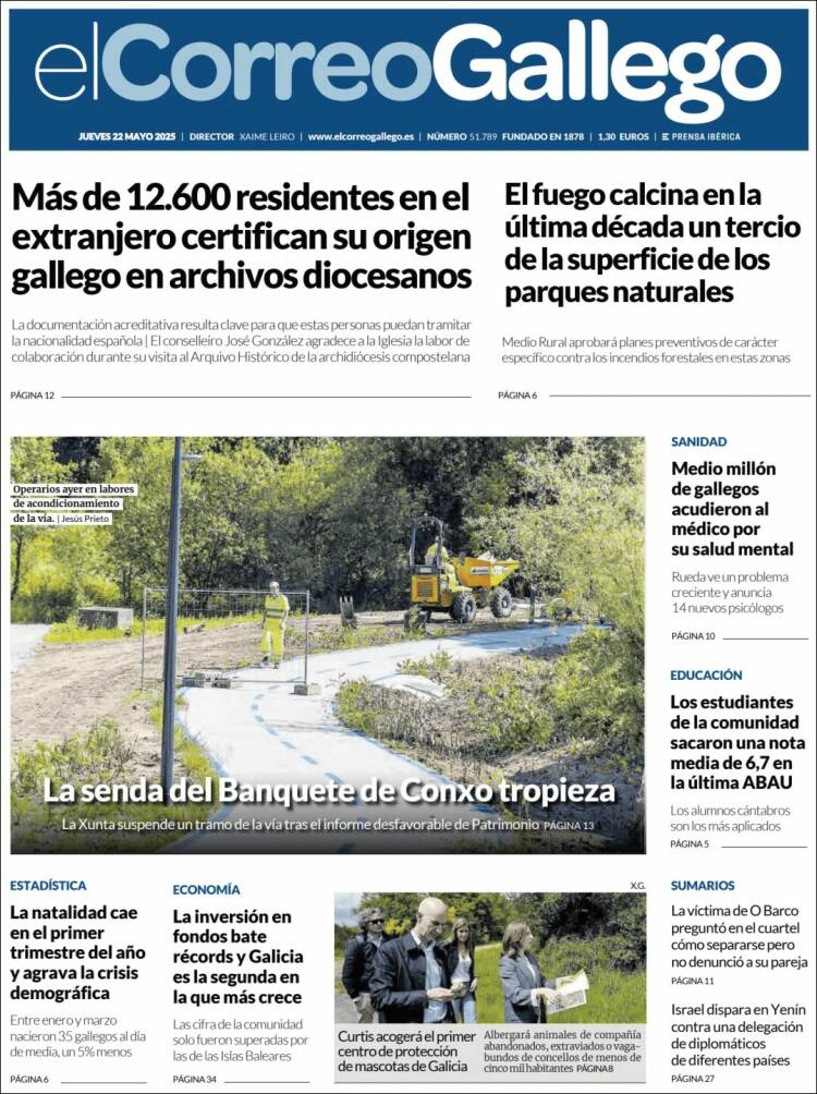 Portada de El Correo Gallego (Espagne)