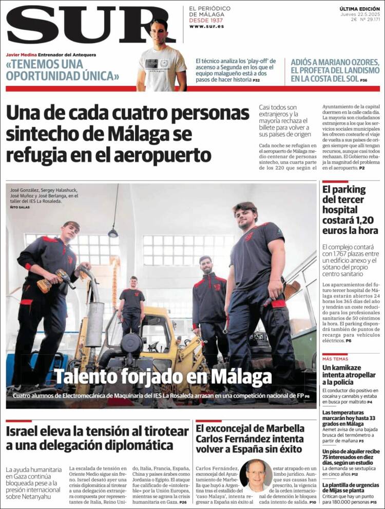 Portada de Diario el Sur (Espagne)