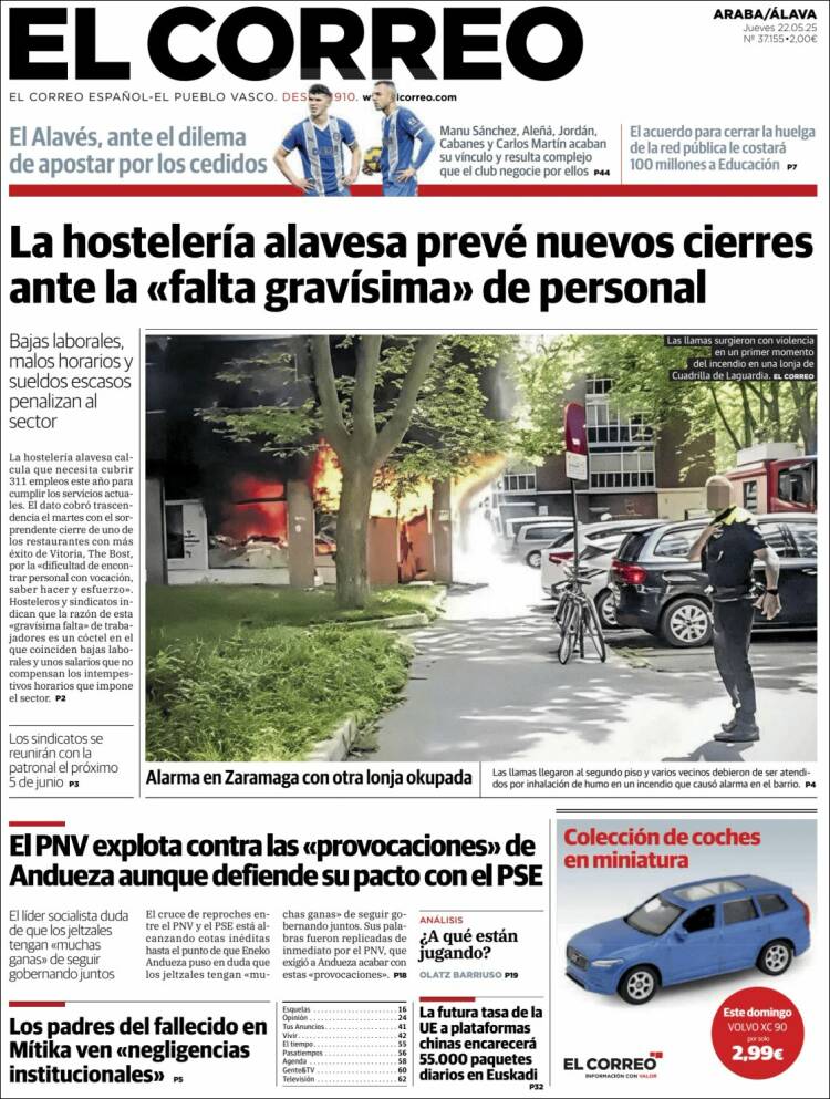 Portada de El Correo - Álava (Espagne)