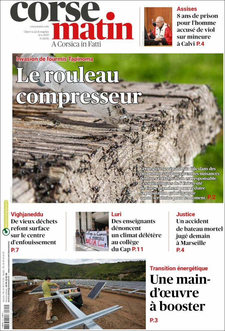 Portada de Corse-Matin (France)