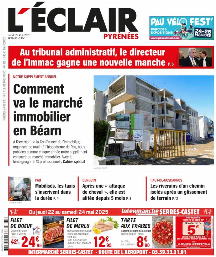 Portada de L'Eclair des Pyrénées (France)