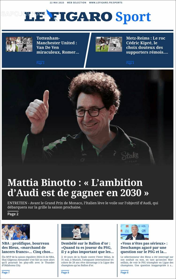 Portada de Le Figaro Sport (France)