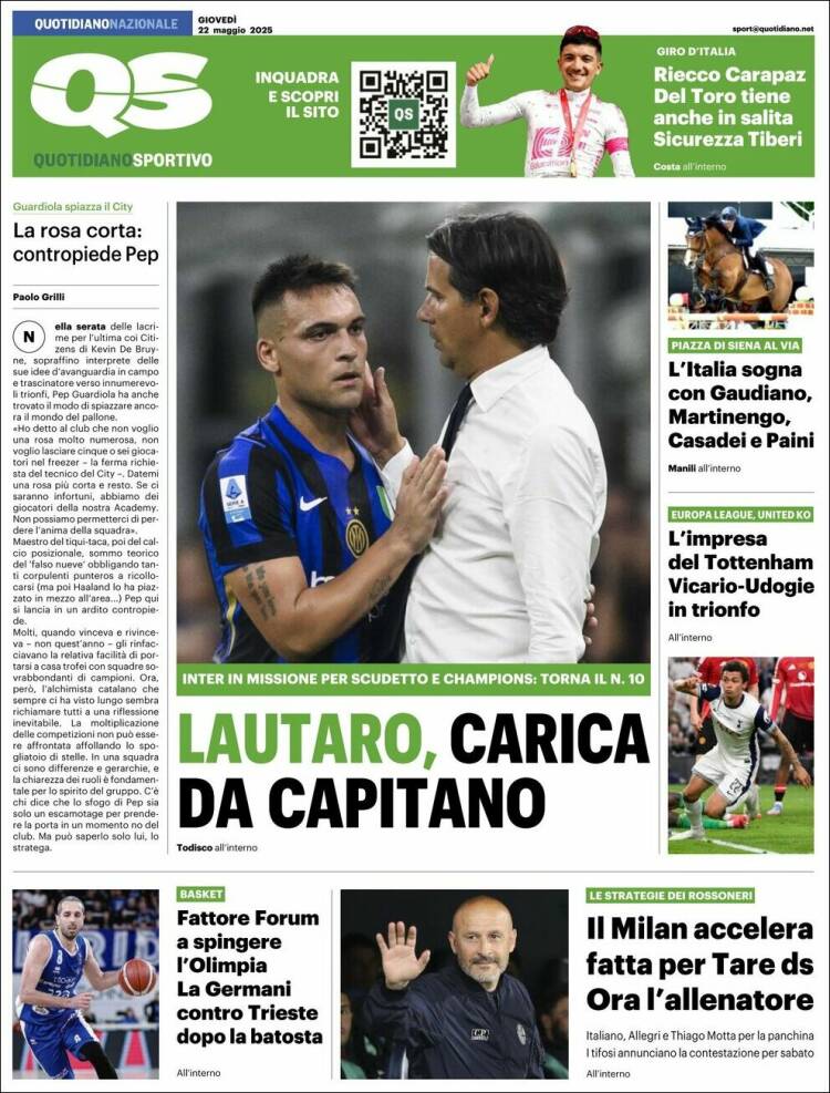 Portada de Quotidiano Sportivo (Italie)