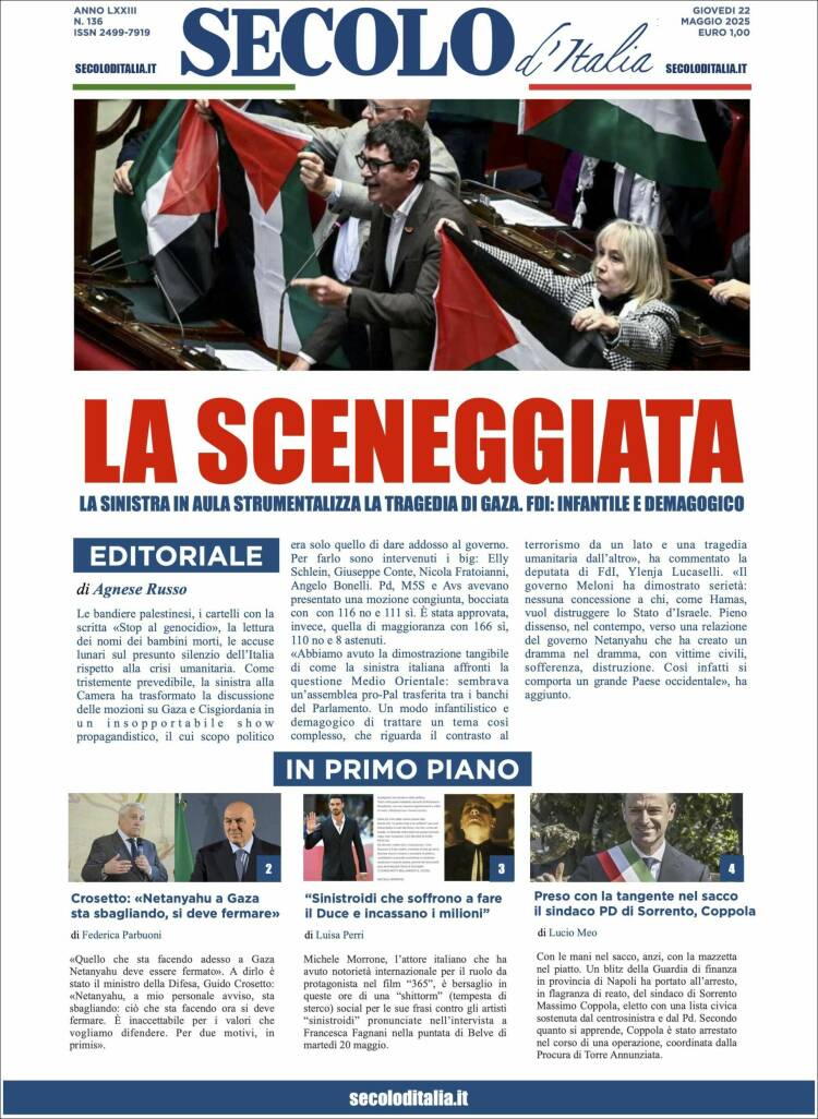 Portada de Secolo d'Italia (Italie)