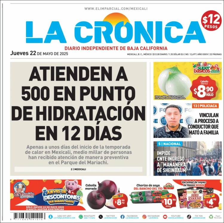 Portada de La Crónica de Baja California (México)