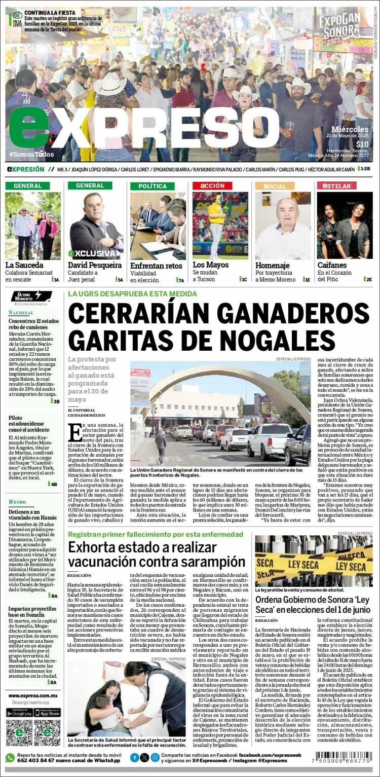 Portada de Expreso (México)