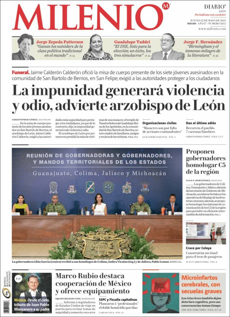 Portada de Milenio de León (México)
