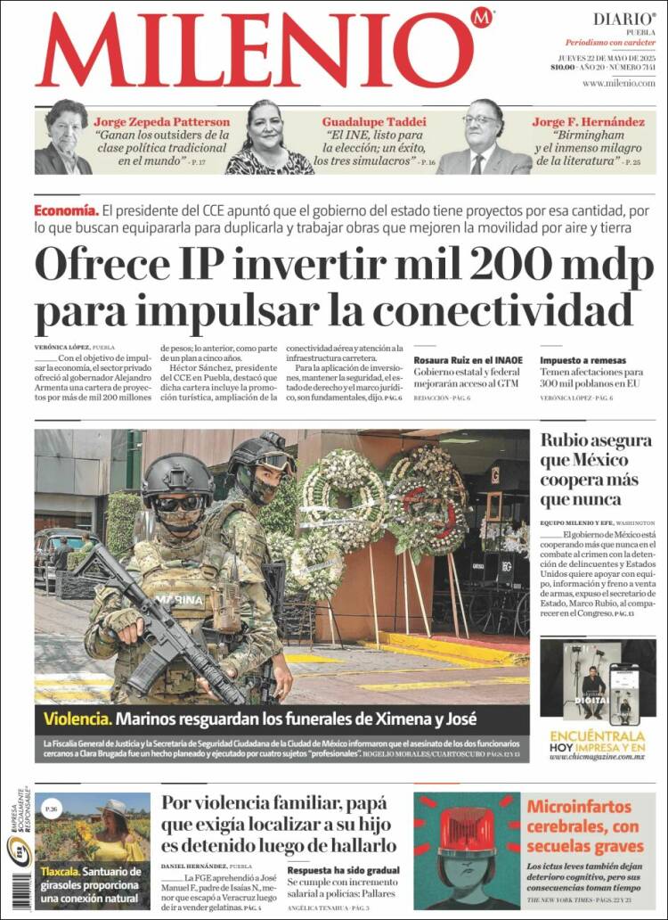 Portada de Milenio de Puebla (México)