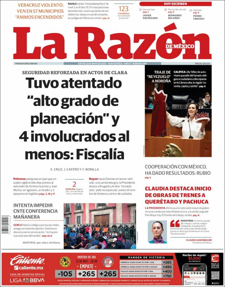 Portada de La Razón (México)