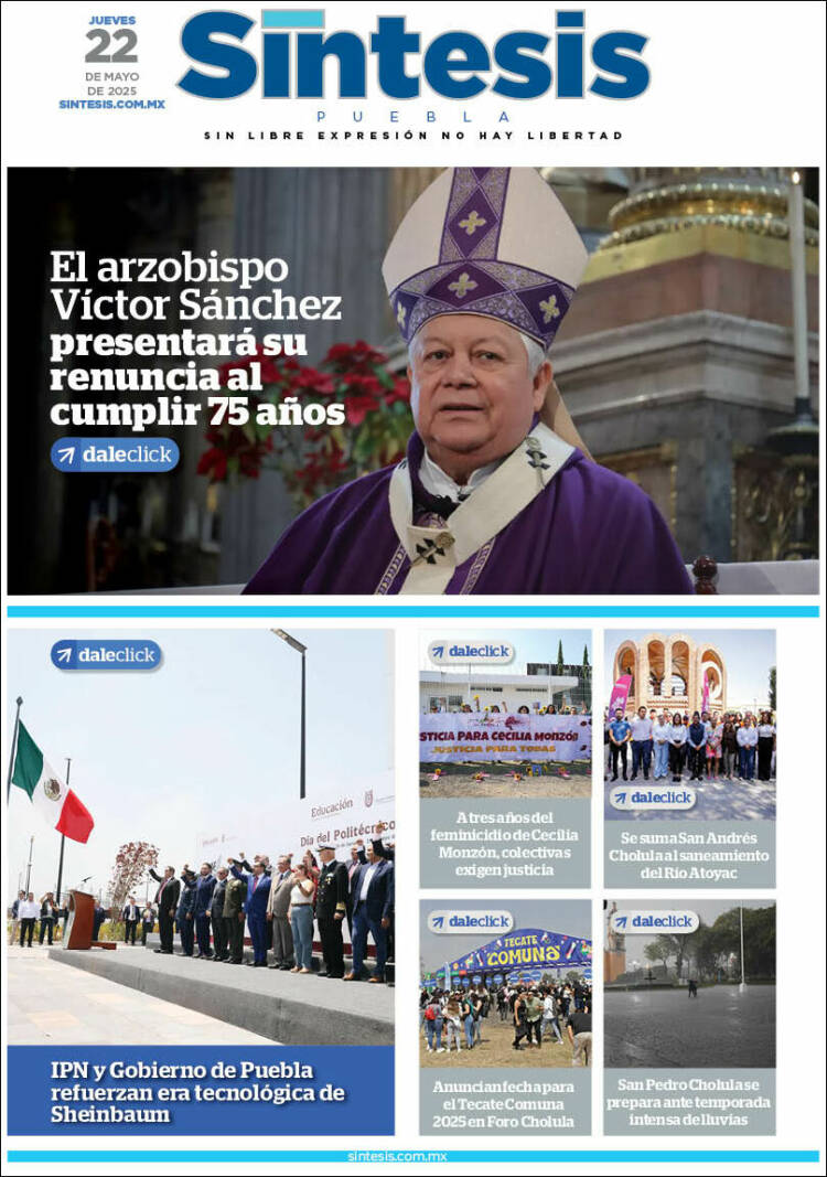 Portada de Síntesis - Puebla (México)