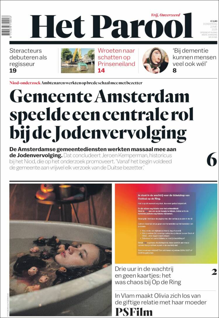 Portada de Het Parool (Pays-Bas)