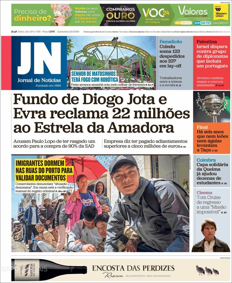 Portada de Jornal de Notícias (Portugal)