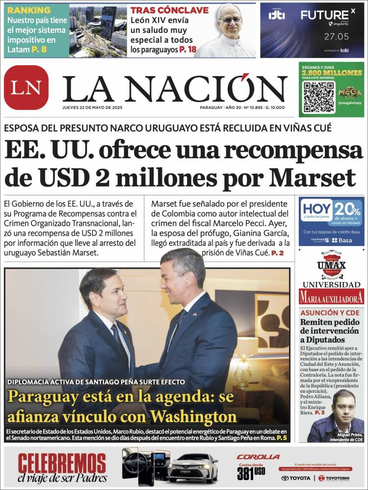 Portada de La Nación (Paraguay)