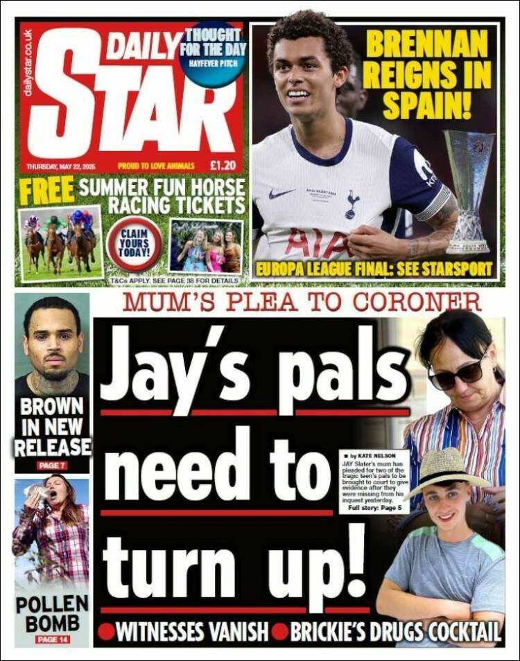 Portada de Daily Star (Royaume-Uni)