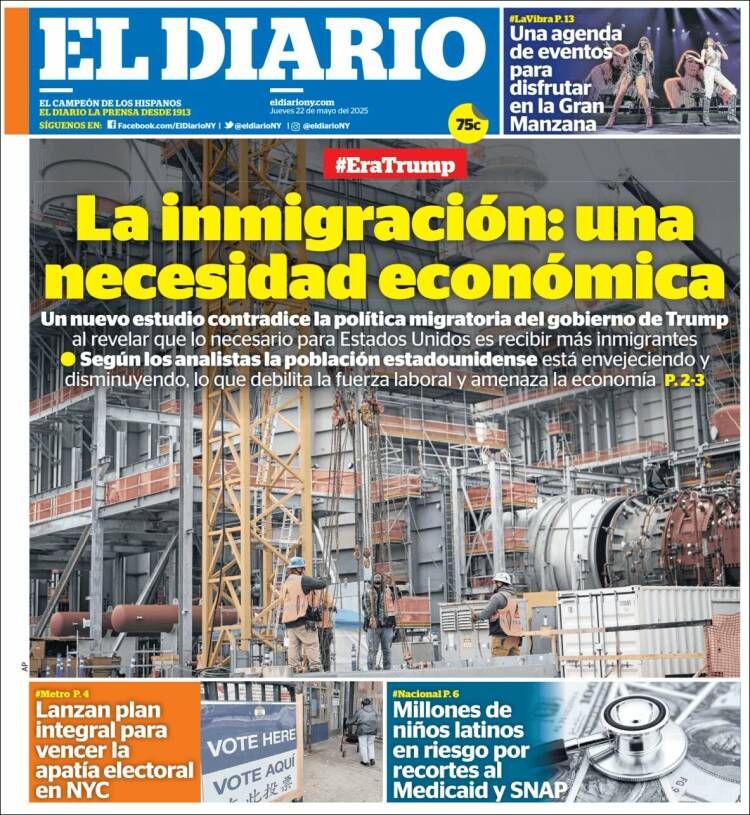 Portada de El Diario NY (USA)