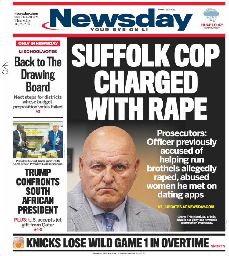 Portada de Newsday (USA)