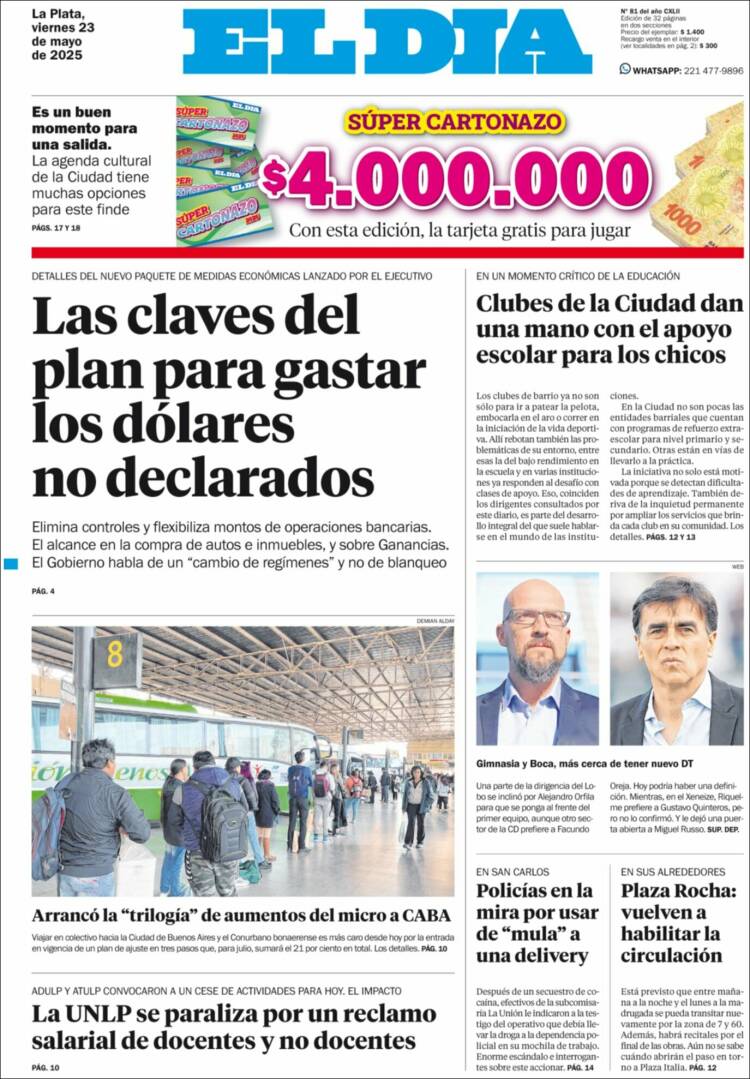 Portada de El Día de la Plata (Argentina)