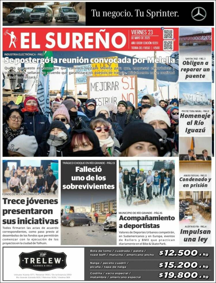 Portada de Diario El Sureño (Argentina)