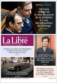 Portada de La Libre.be (Belgique)