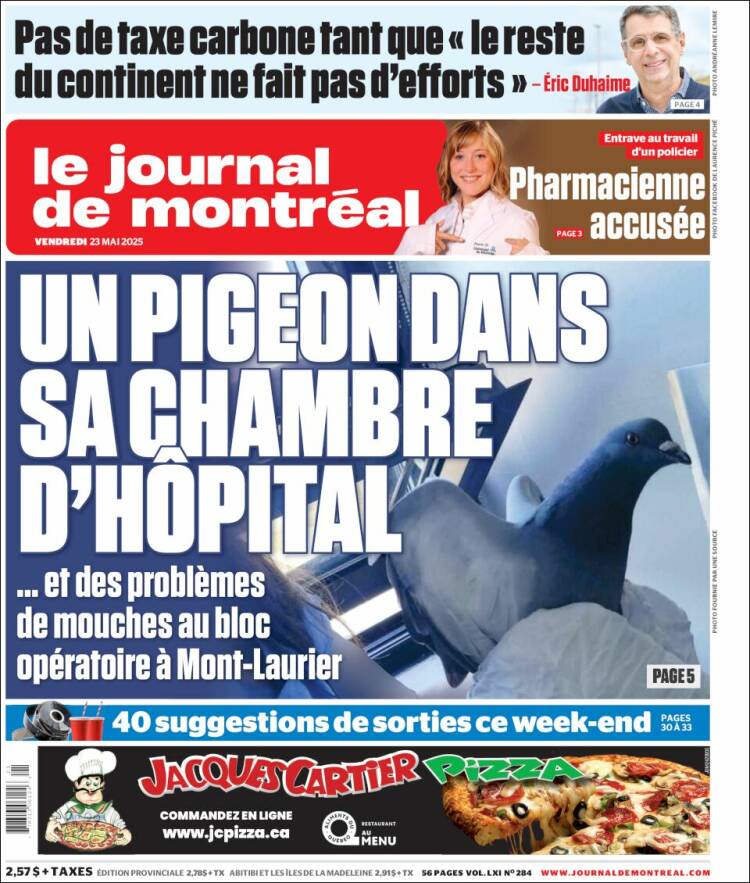 Portada de Le Journal de Montréal (Canada)