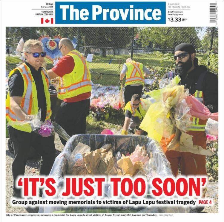 Portada de The Province (Canadá)