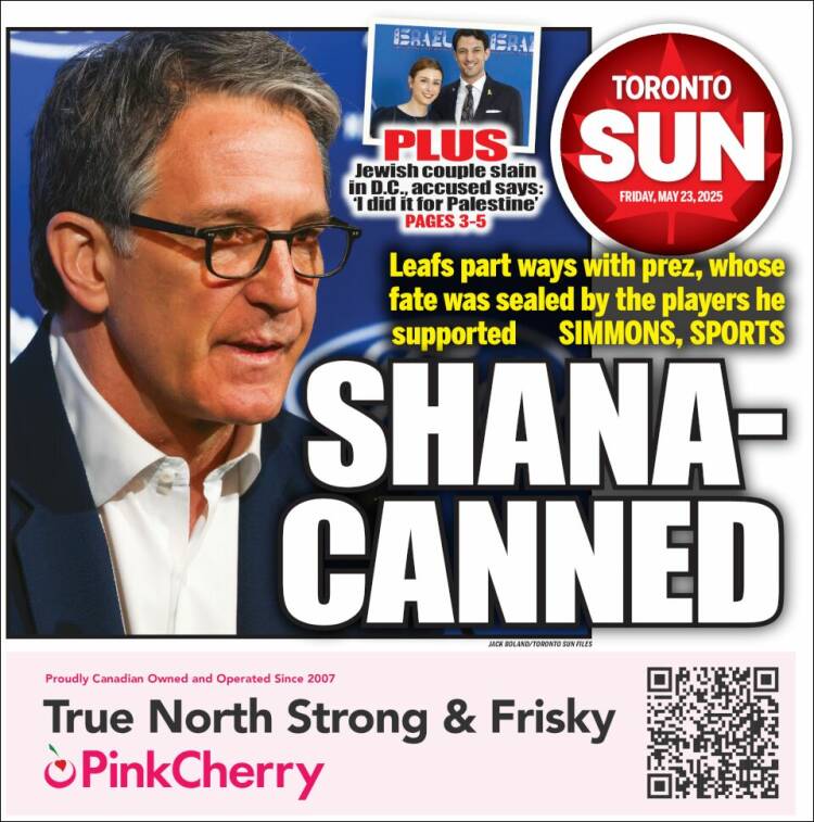 Portada de The Toronto Sun (Canadá)