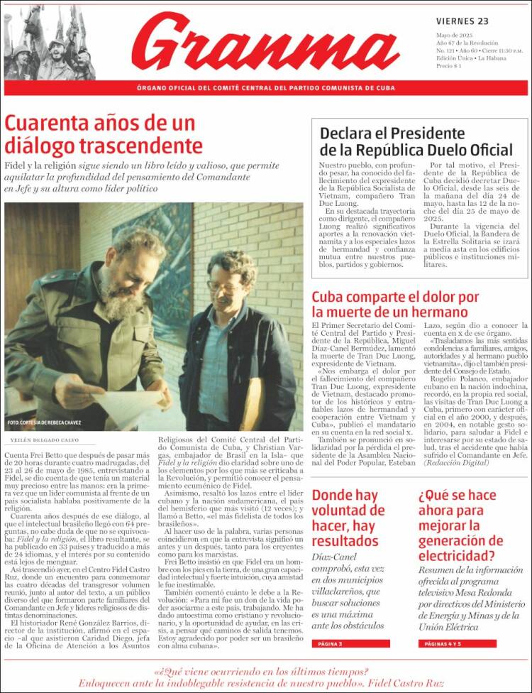 Portada de Granma (Cuba)