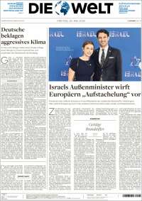 Portada de Die Welt (Allemagne)