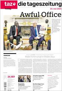 Portada de Die Tageszeitung (Allemagne)