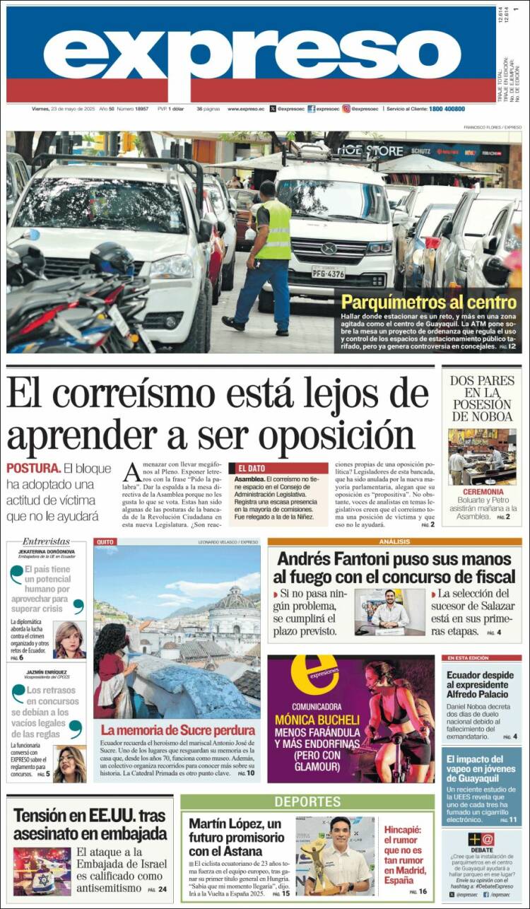 Portada de Expreso (Équateur)