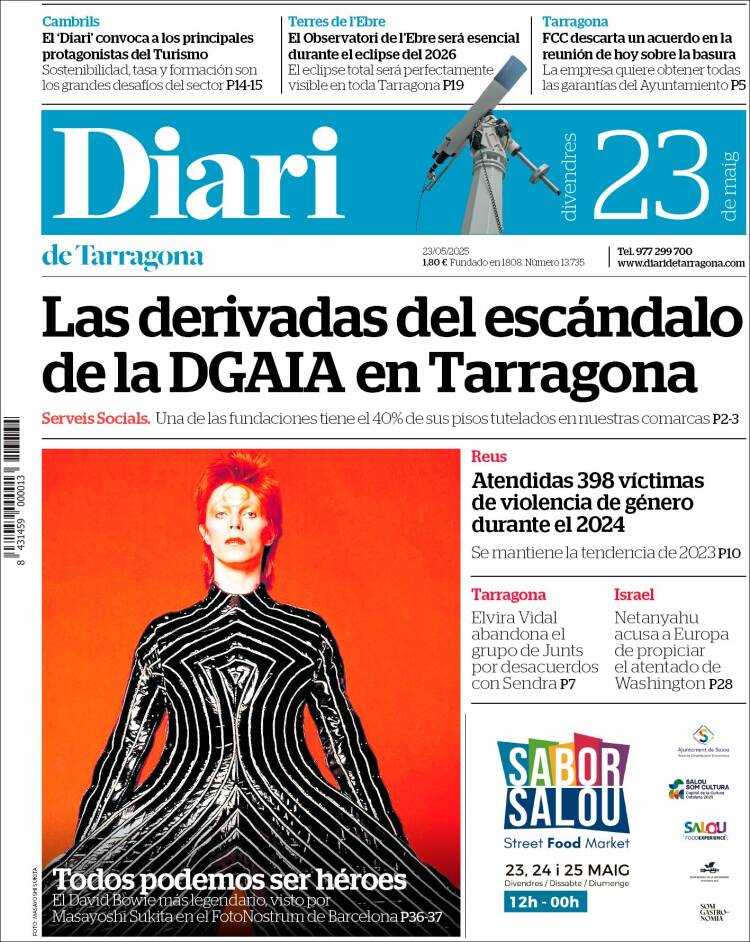 Portada de Diari de Tarragona (España)