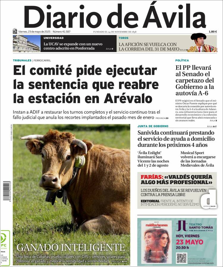 Portada de Diario de Ávila (España)