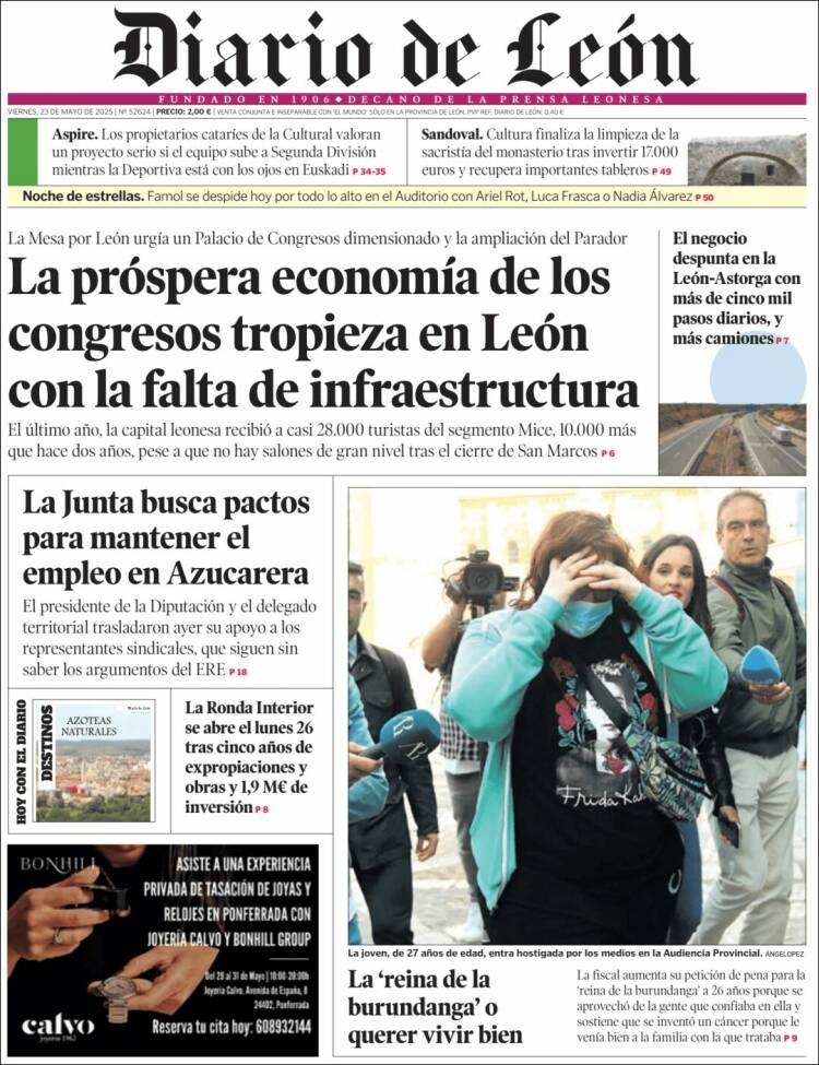 Portada de Diario de León (España)