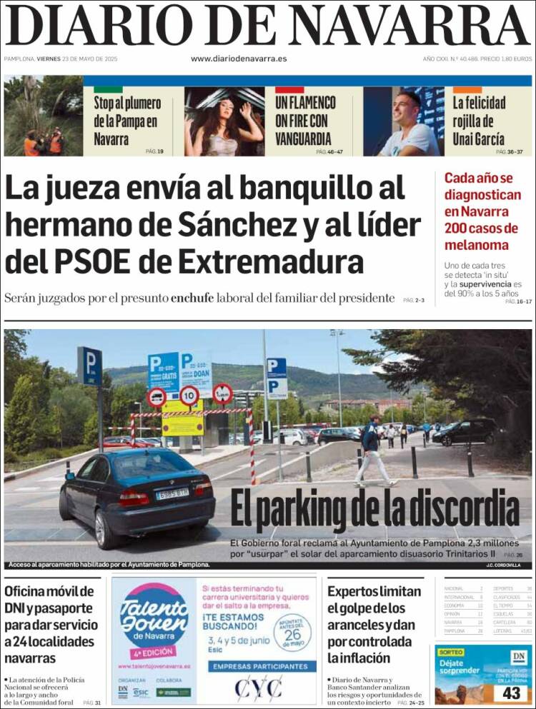 Portada de Diario de Navarra (España)