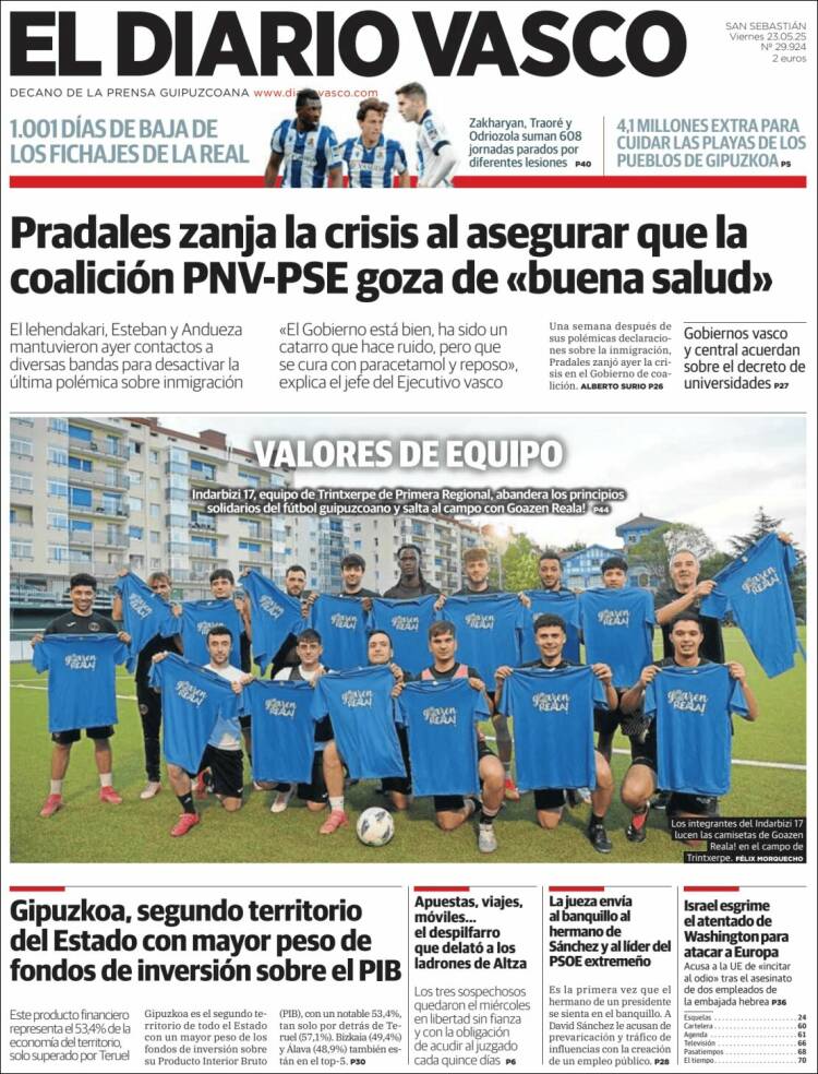 Portada de Diario Vasco (España)