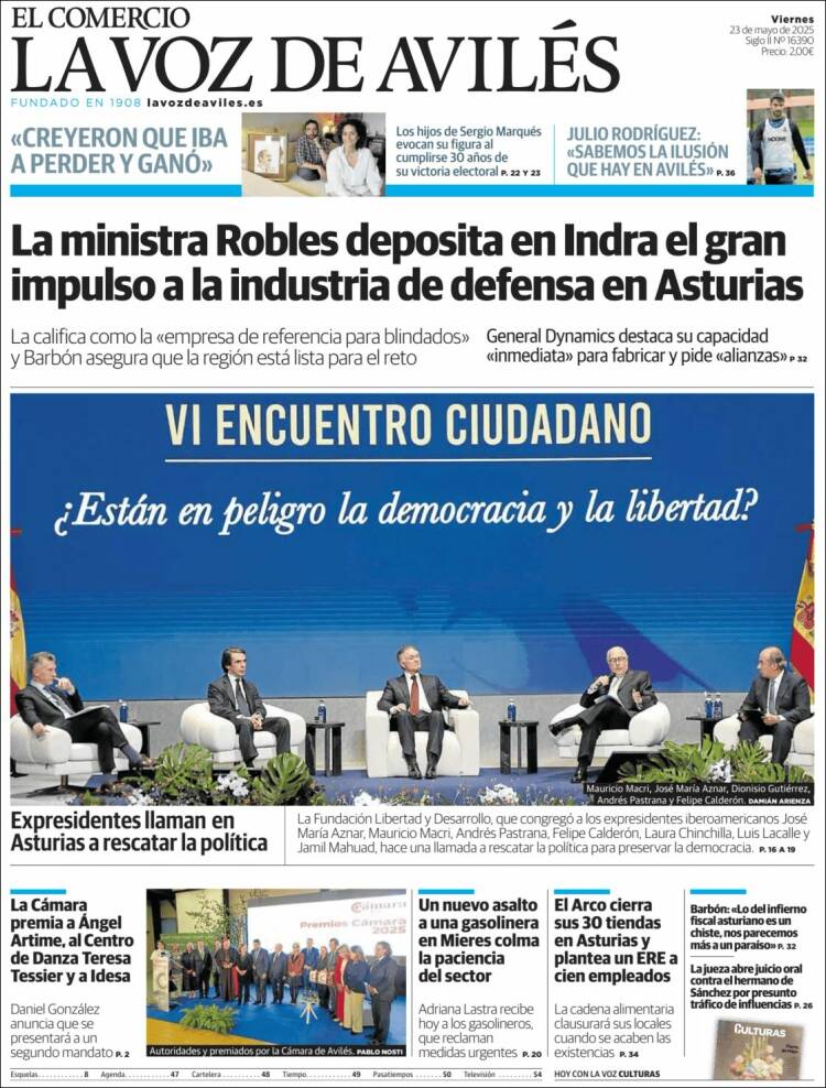 Portada de El Comercio - Avilés (España)