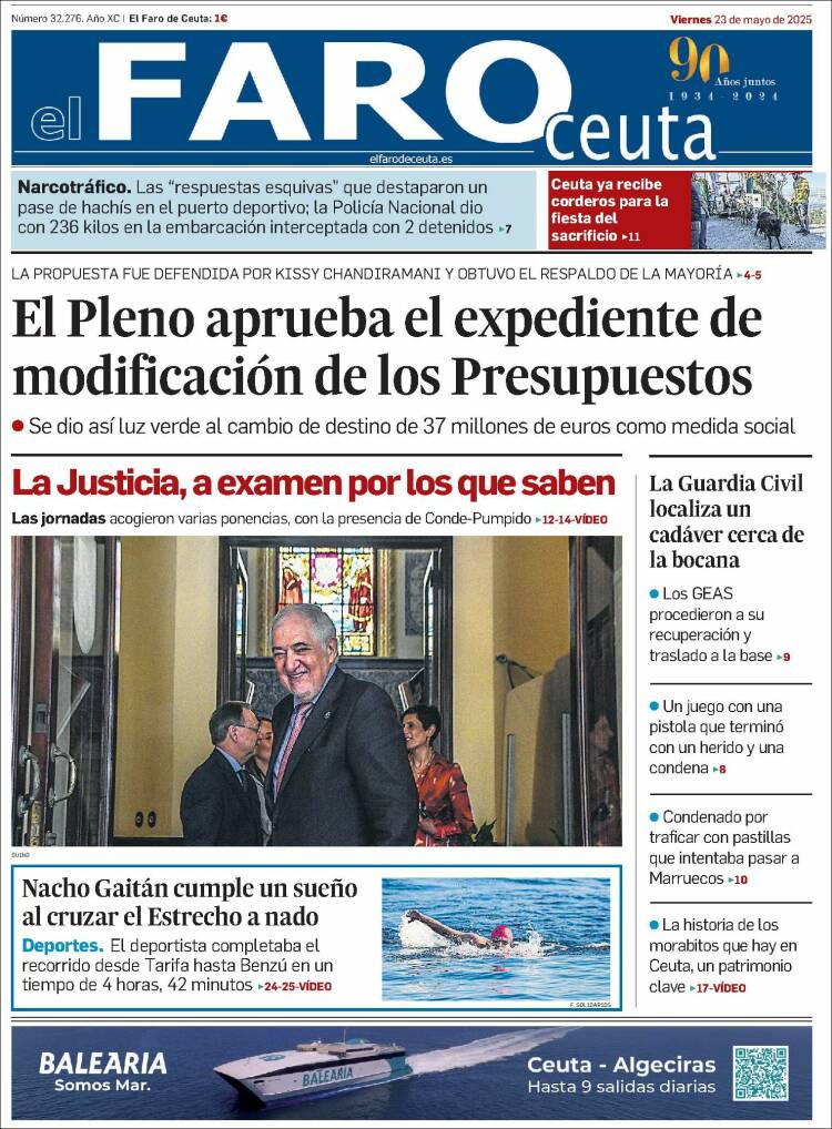 Portada de El Faro de Ceuta (España)