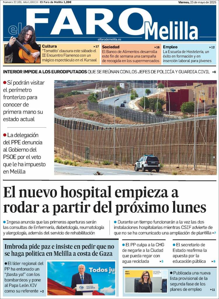 Portada de El Faro de Melilla (España)