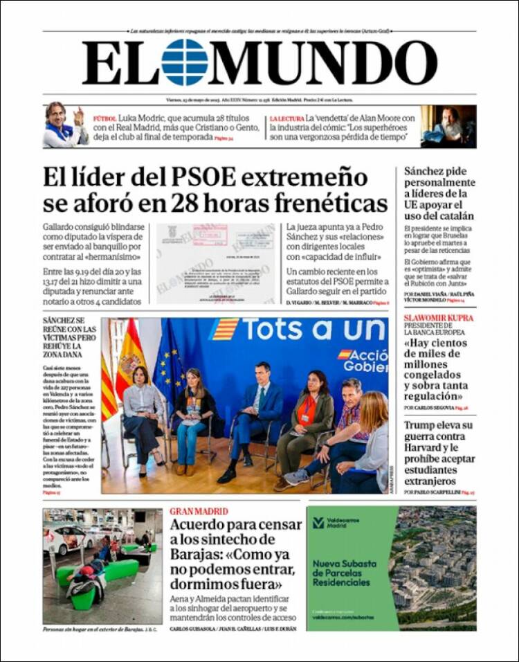 Portada de El Mundo (España)