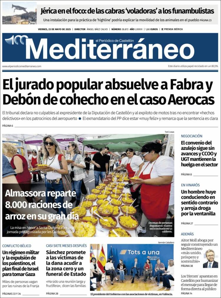 Portada de El Periódico Mediterraneo (España)