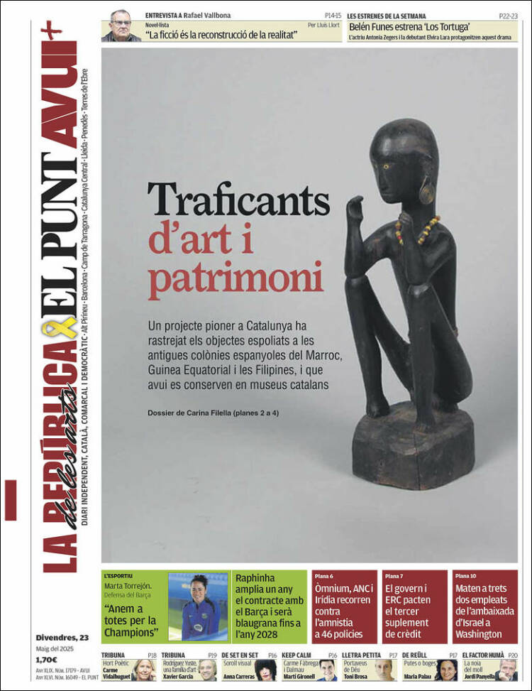 Portada de El Punt Avui (España)