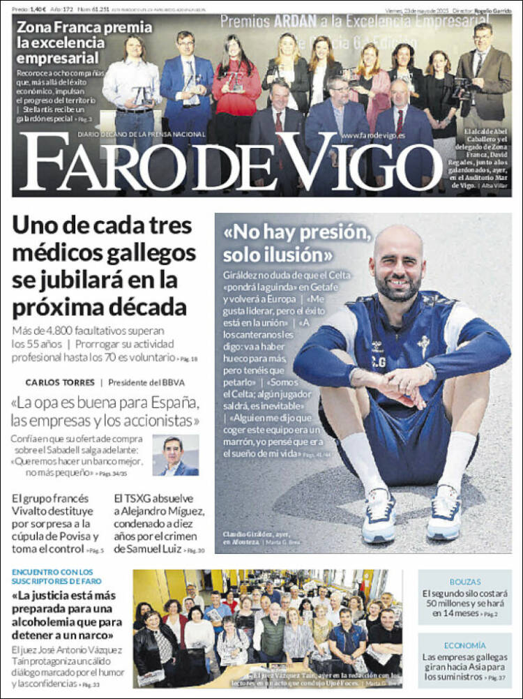 Portada de Faro de Vigo (España)