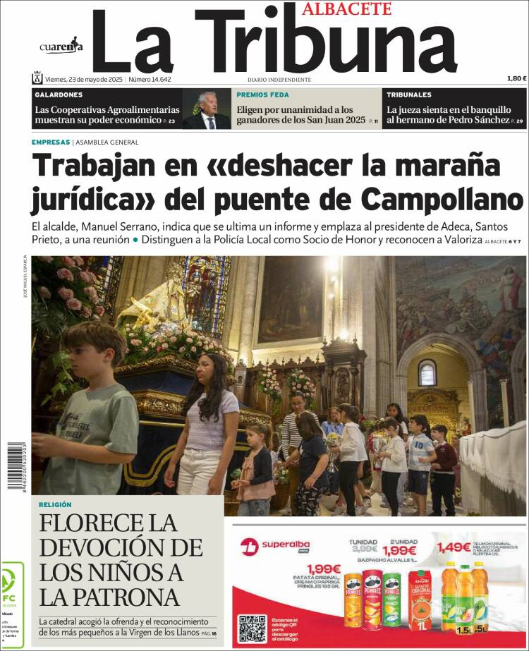 Portada de La Tribuna de Albacete (España)