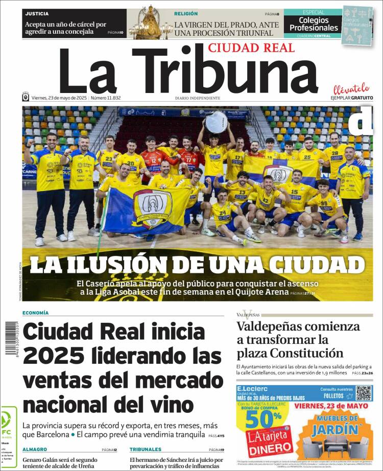 Portada de La Tribuna de Ciudad Real (España)