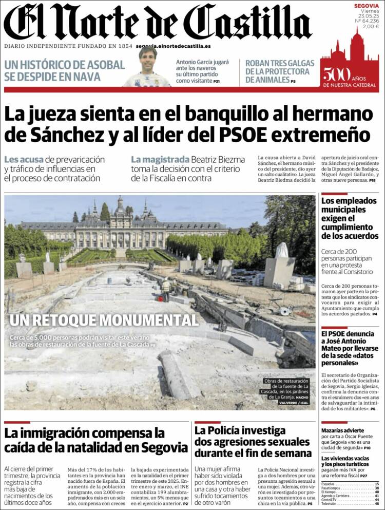 Portada de Norte de Castilla - Segovia (España)